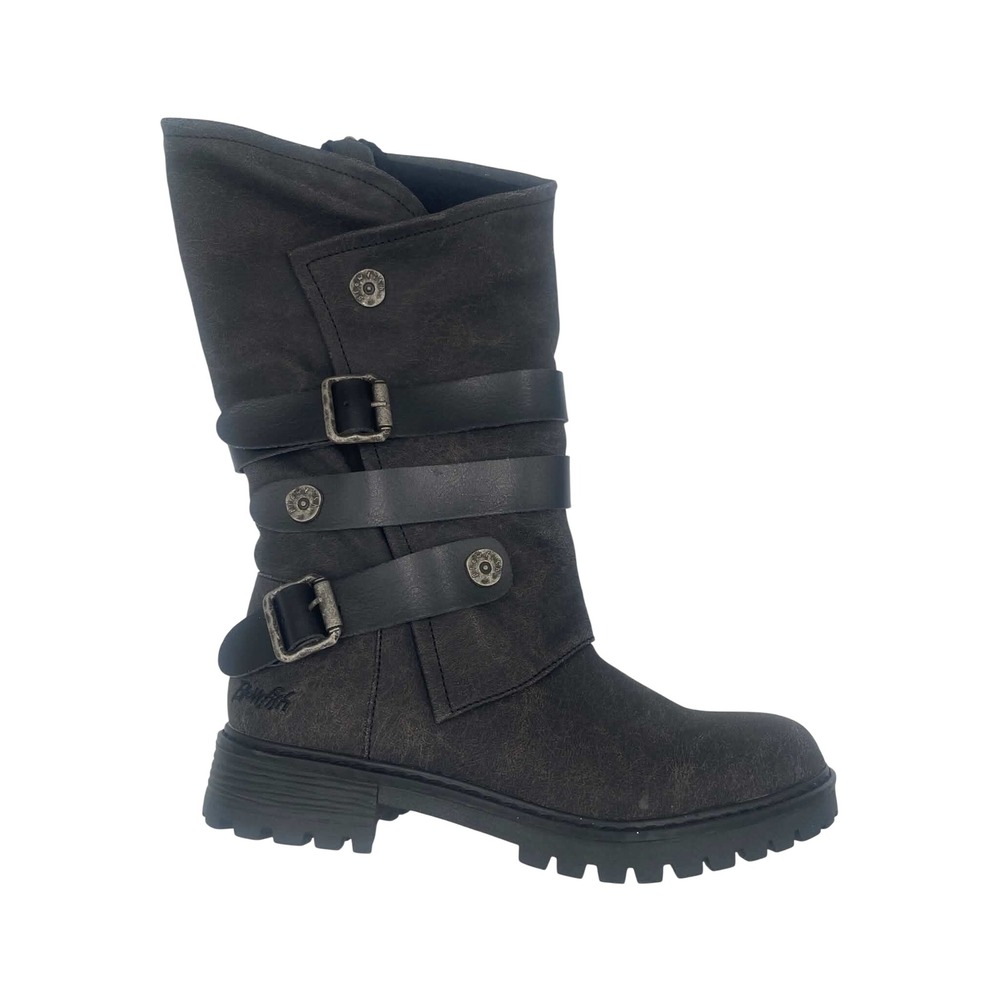 Blowfish Malibu Rider Womens Black Spindal Mid Calf Buckle Boot 8 NEW